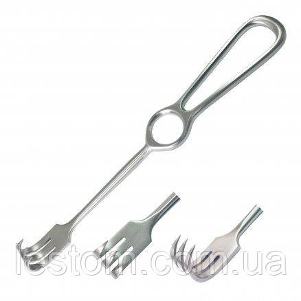 Гачок хірургічний по Kocher, 3 зубці, гострий SURGIWELOMED. Довжина 22 см