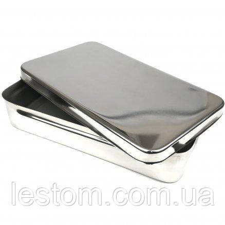 Контейнер для інструментів з кришкою без ручки SURGIWELOMED. Розміри 260x150x50 мм