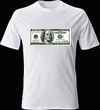 Футболка чоловіча з принтом 100 доларів, Футболка з прикольним принтом 100$, фото 2