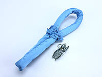 Лента для подвязки косы с прищепкой (синяя)