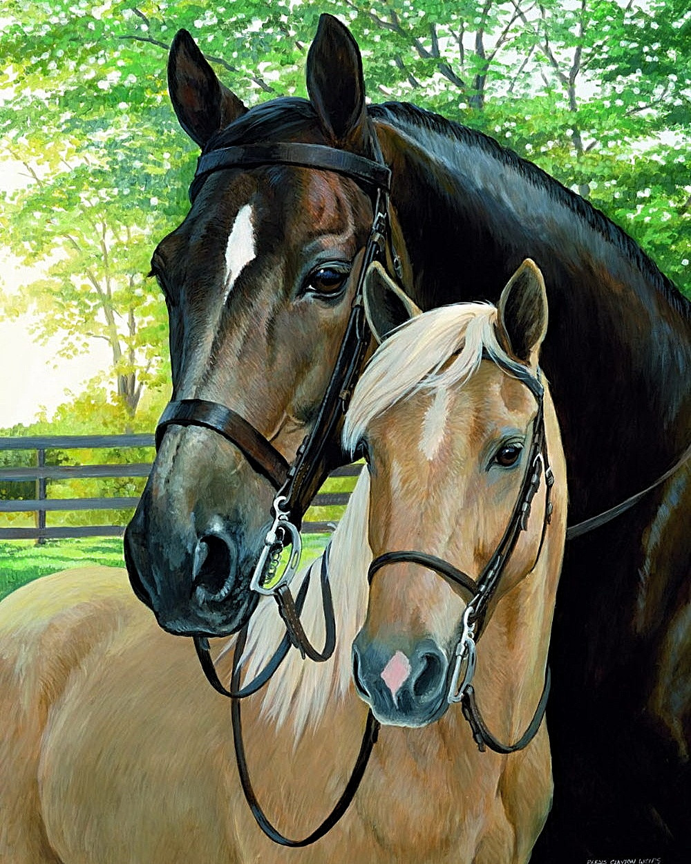 Діамантова мозаїка Коні My-Art TN1007 (40 x 50 см) на підрамнику, фото 1