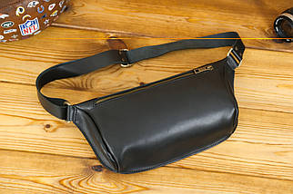 Чоловіча сумка "Модель №56 міні" з натуральної шкіри колір Чорний, фото 2
