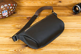 Шкіряна сумка Модель №56 міні, натуральна шкіра Grand, колір коричневий, відтінок Шоколад, фото 2