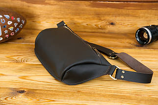 Шкіряна сумка Модель №56 міні, натуральна шкіра Grand, колір коричневий, відтінок Шоколад, фото 3