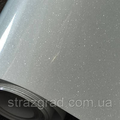 Термотрансферна плівка для термопереносу Гліттер колір Білий 10х25см, фото 1