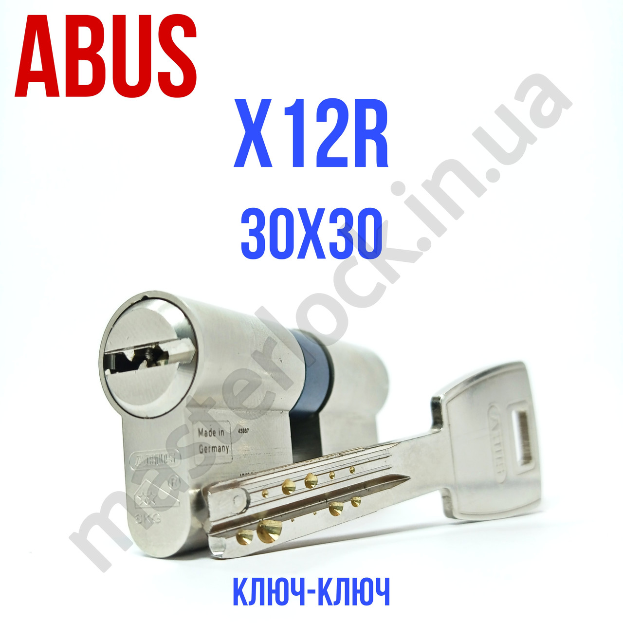 Циліндр ABUS M12R 60мм 30-30 ключ-ключ