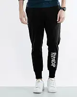 Мужские спортивные штаны RipNDip с карманами черные, Трикотажные брюки принт Рип н Дип хлопковые с манжетами