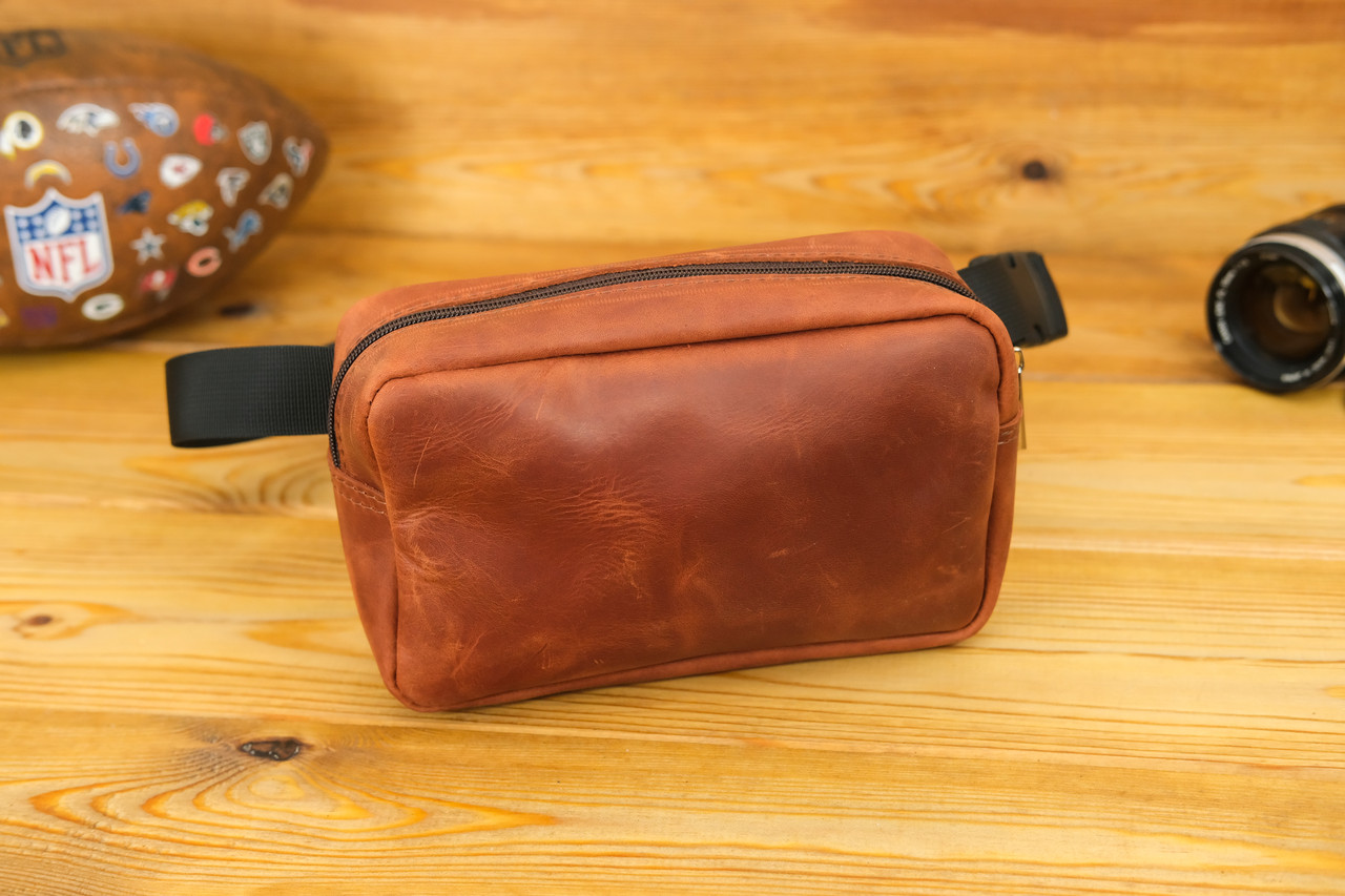 Шкіряна сумка Модель №58, натуральна Вінтажна шкіра, колір коричневий відтінок Коньяк
