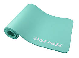 Килимок для фітнесу, йоги, пілатесу і тренувань SportVida NBR 180*60*1 см Mint