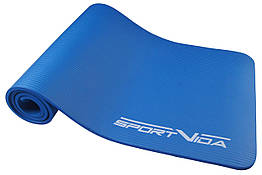 Килимок для йоги, фітнесу, пілатесу і спорт. тренувань SportVida NBR 180*60*1 см Blue