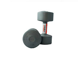 Гантелі з пластиковим покриттям LiveUp CEMENT DUMBELL, 2х4 кг, LS2003-4