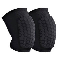 Наколінники баскетбольні 2 шт. Zelart Hex Knee Pads S-M-L спандекс-нейлон чорні (3066)