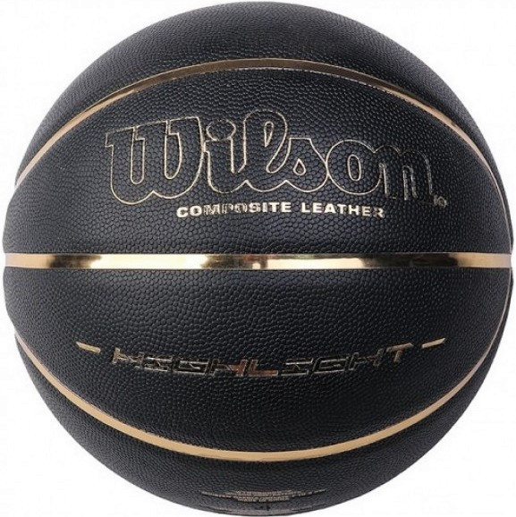 М'яч баскетбольна композитна шкіра для гри в залі Wilson Hightlight BLGO розмір 7, колір чорний, фото 1