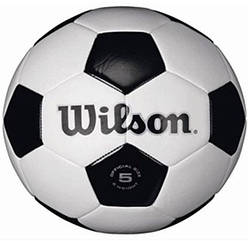 М'яч футбольний Wilson Traditional розмір 5, колір — чорно-білий, синтетична шкіра (WTE8735XB05)