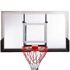 Щит баскетбольний ігровий Basketball Hoop 136х80 см з кільцем 45 см і сіткою (S027B)