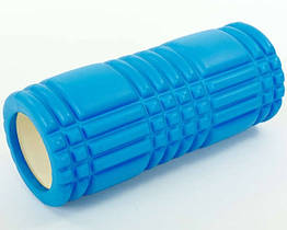 Ролер-масажний валик Zelart Grid 3D Roller 14,5*33 см для масажу, фітнесу, йоги (FI-6277) Синій
