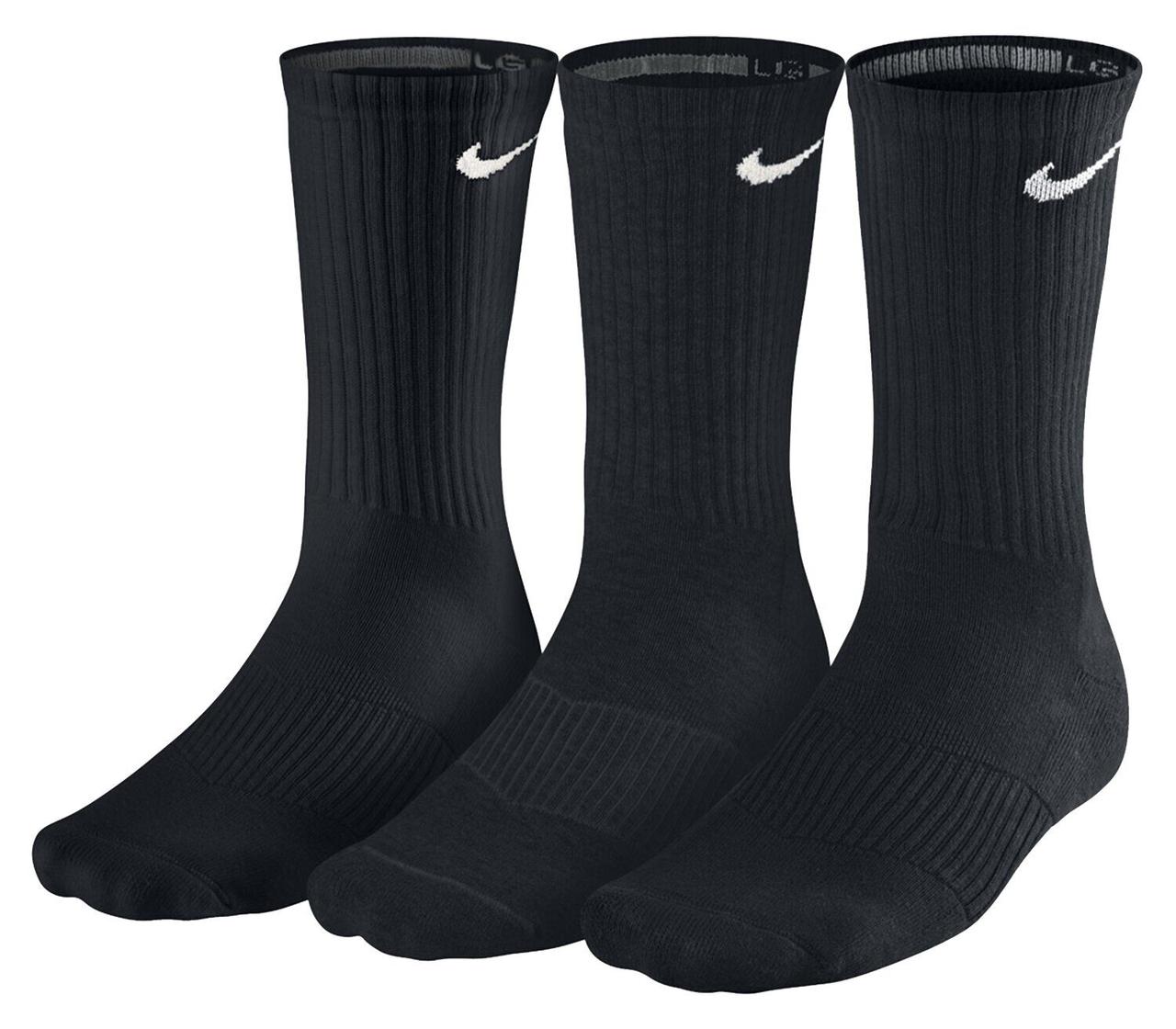 Шкарпетки спортивні Nike Cotton Crew 3-pack чорні (SX4700-001)