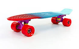 Скейтборд пластиковий Penny FISH COLOR 22in (червоно-блакитно-бірюзовий)