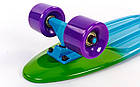 Скейтборд пластиковий Penny FISH COLOR 22in (зелено-блакитний-фіолетовий), фото 3