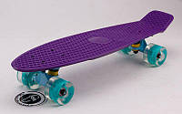 Скейтборд пластиковый Penny LED WHEELS FISH 22in со светящимися колесами (фиолет-голубой)