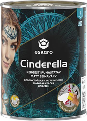 Фарба акрилова Eskaro Cinderella шовковистий мат білий 0,9 л (42044)