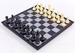 Набір шахи, шашки, нарди 3в1 дорожні пластикові магнітні, дошка 32х32 см (SC58810)
