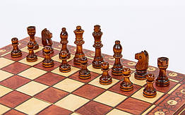 Набір шахи, шашки, нарди 3 в 1 дерев'яні з магнітом 29x29 см (W7702H)