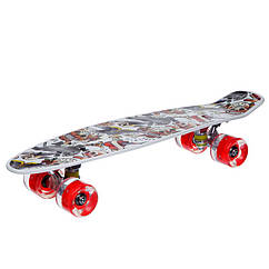 Пеніборд, скейтборд пластиковий Penny Board 22 дюйми зі світними колесами (SK-881-6)