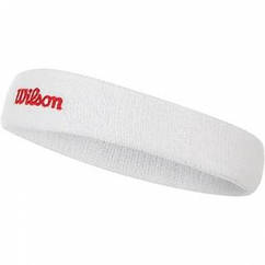 Пов'язка спортивна на голову Wilson Headband для фітнесу та спорту білий (WR5600110)