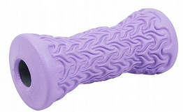 Масажний ролик SportVida (валик, ролер) для масажу ніг, рук, розмір 16x7.5 см, колір — фіолетовий.
