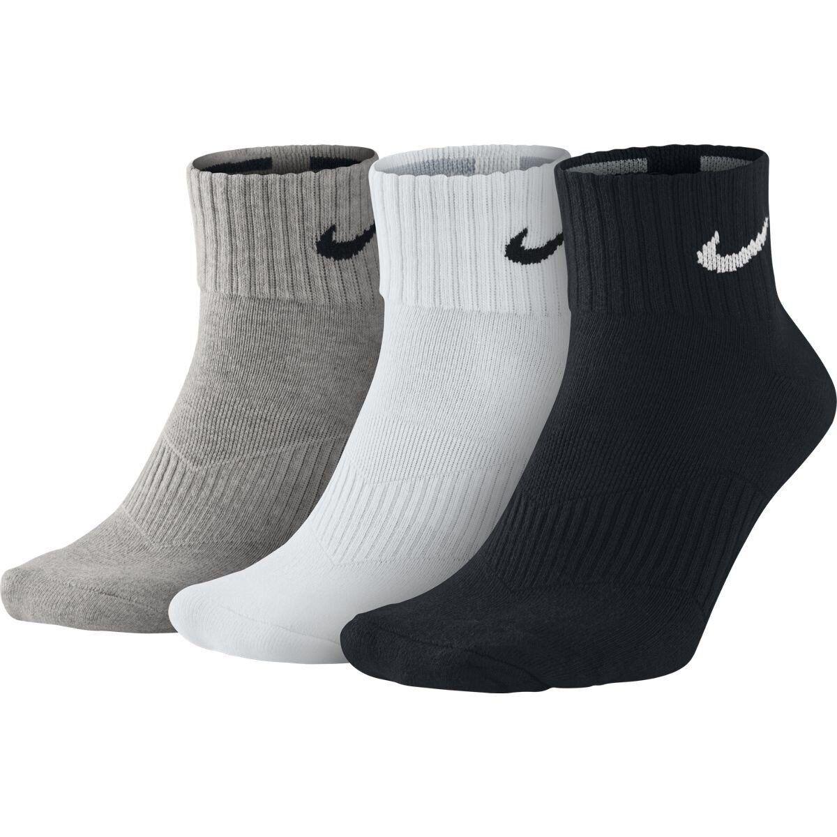 Шкарпетки спортивні Nike Cushion Quarter 3 пари білий-сірий-чорний (SX4703-901)