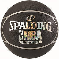 Мяч баскетбольный Spalding NBA Highlight размер 7 резиновый для игры на улицы