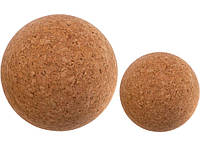 Мячи массажные 6,5 и 10 см Ball Rad Roller пробковое дерево для самомассажа спины, йоги, фитнеса