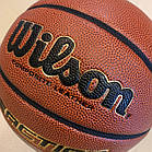 Баскетбольний м'яч Wilson Reaction Pro розмір 5 композитна шкіра коричневий для гри на вулиці-в залі, фото 7