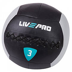 М'яч для кроcсфіту 3 кг LivePro WALL BALL чорний/сірий