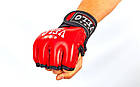 Рукавички для змішаних єдиноборств MMA шкіряні VELO (р-р M-XL, кольори в асортименті), фото 5