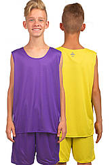 Форма баскетбольна підліткова BasketBall Uniform фіолетово-жовтий (LD-8300T)