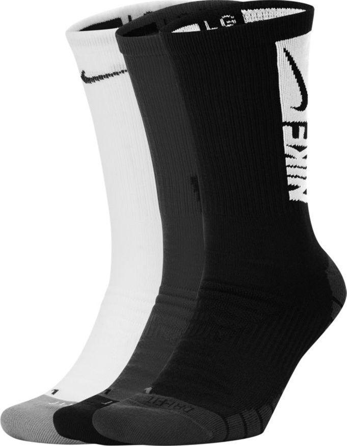 Шкарпетки спортивні Nike Everyday Max Cush Crew 3 пари чорний-білий-сірий (CW0084-904)