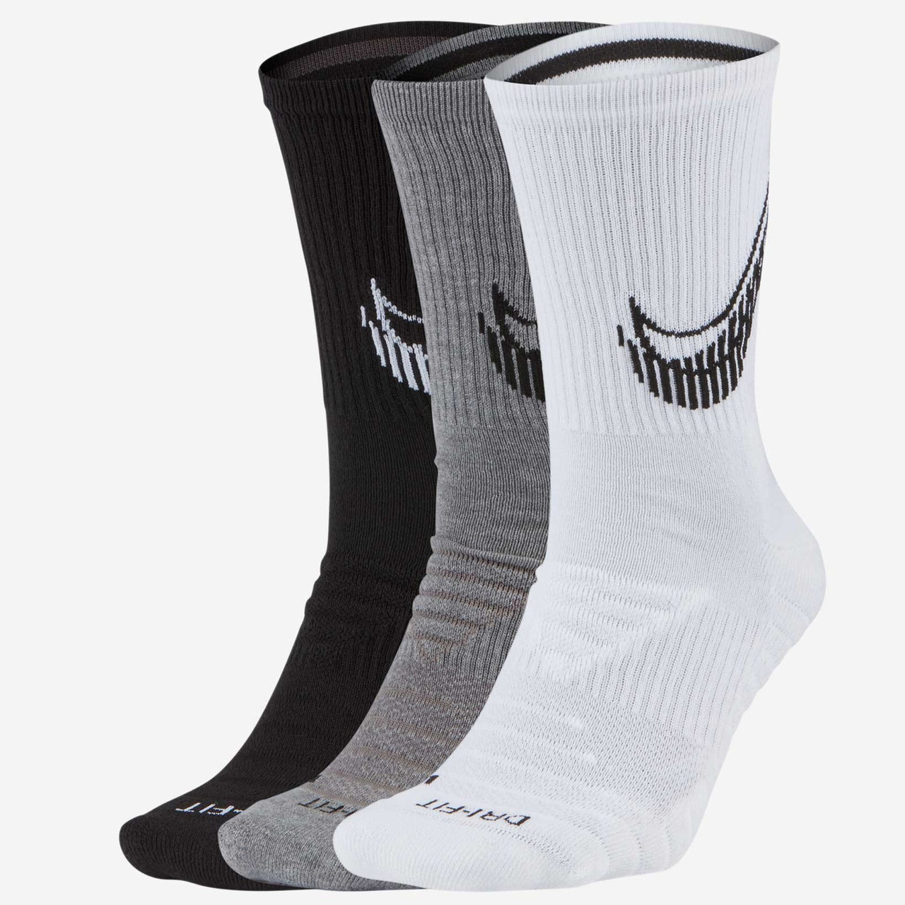 Шкарпетки баскетбольні Nike Everyday Max Cush Crew 3 пари чорний-білий-сірий (CN0789-902)