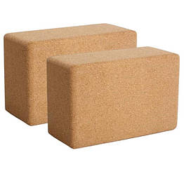 Блоки для йоги коркові Zelart Yoga Brick 24x16.5x9 см 2 шт. (FI-0831)