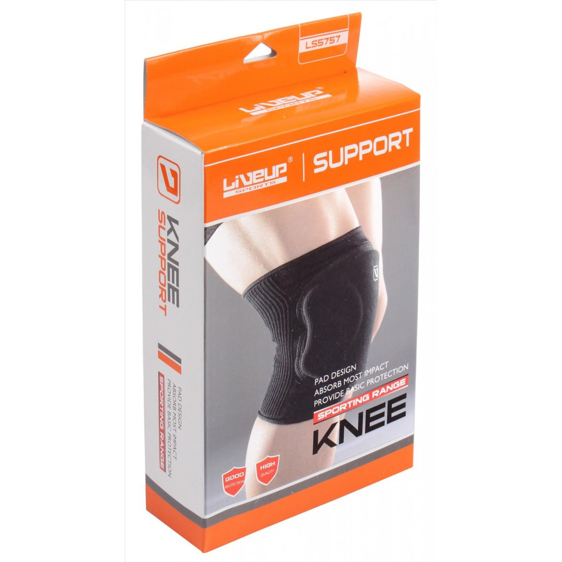 Наколенник защитный LiveUP KNEE SUPPORT черный S-M/L-XL (LS5757) - фото 2 - id-p1456150105