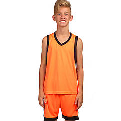 Форма баскетбольна дитяча Basketball Uniform помаранчево-чорний (LD-8017T)