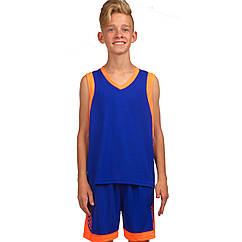Форма баскетбольна дитяча Basketball Uniform синьо-помаранчевий (LD-8017T)