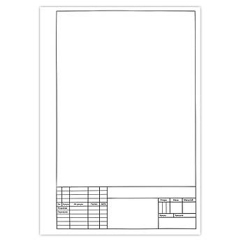Папір для креслення зі штампом А4 (210х297 мм) 150 г/м2 10 аркушів Поліграфіст