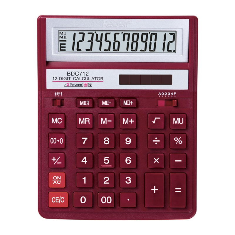 Калькулятор Rebell BDC-712 RD BX бухгалтерський 12р.
