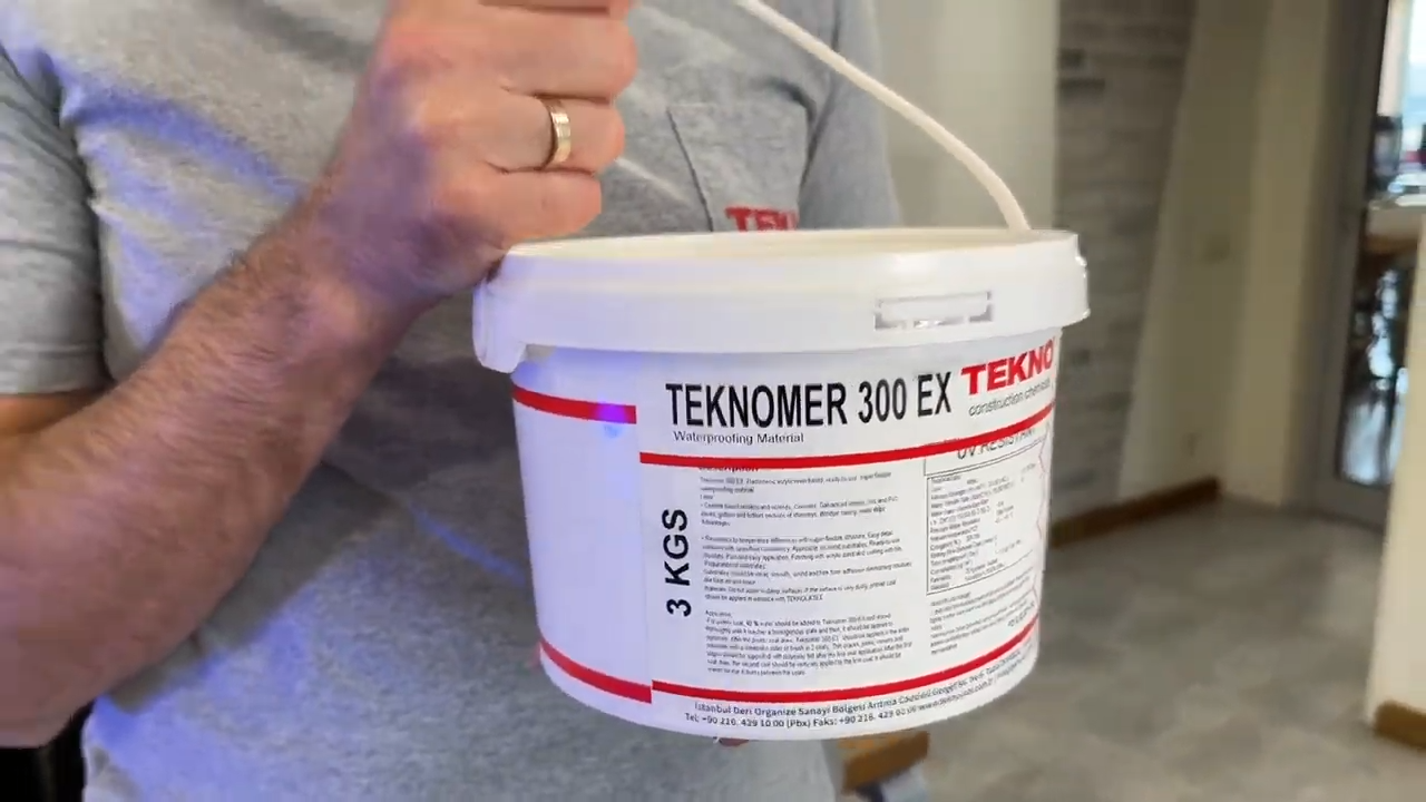 Гідроізоляція басейнів, балконів і терас Teknomer 300 EX 3 кг.