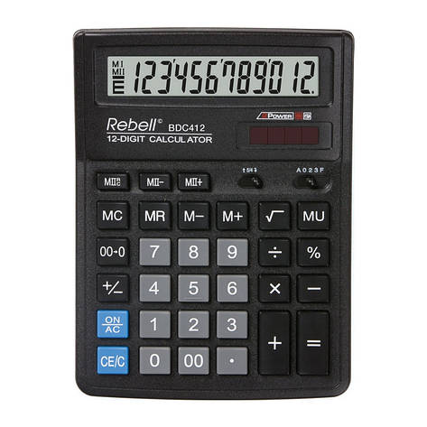 Калькулятор Rebell BDC-412 BX бухгалтерський 12р., фото 2