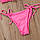 Купальник жіночий роздільний бандо рожевий ліф і плавки на зав'язках, фото 9