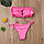 Купальник жіночий роздільний бандо рожевий ліф і плавки на зав'язках, фото 8