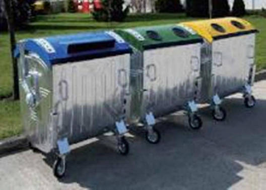 Євроконтейнер 1,1 м3 для роздільного збору сміття, оцинкований., фото 1